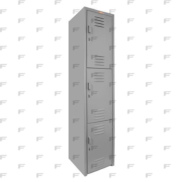 B1 Locker Metálico 3 Puertas Color Gris LOCC-3P37-GR Perfil