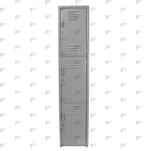 B2 Locker Metálico 3 Puertas Color Gris LOCC-3P37-GR Frente