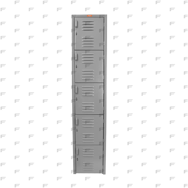 B2 Locker Metálico 5 Puertas Color Gris LOCC-5P37-GR Frente